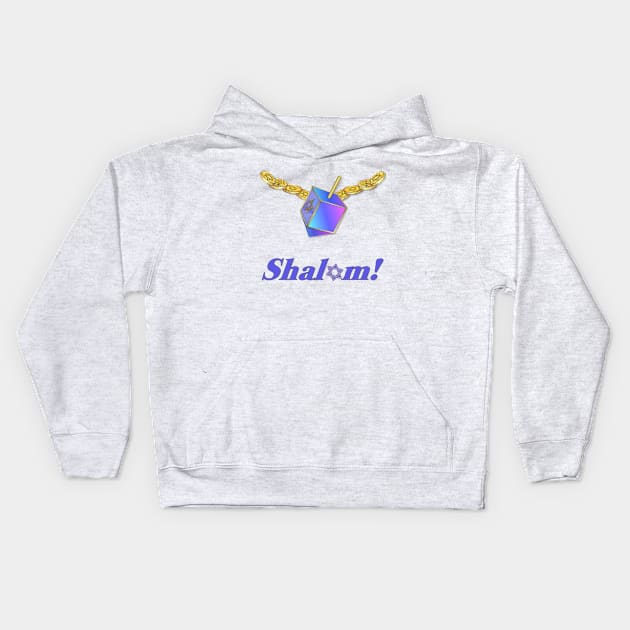 Shalom Gold Coins Hanukkah Kids Hoodie by SpiceTree